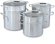 Aluminum Double Boiler 3-Piece Set Includes 10 Quart Water Pot, 8-1/2 Quart Inset and Cover
