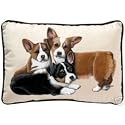 Fiddler's Elbow Pembroke Welsh Corgi Puppies Leslie Anderson Designer Decorative Dog Pillow
