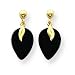 14k Onyx Leaf Post Earrings