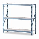 Heavy-duty welded frame storage rack w/particleboard decking, add-on unit, gray - Same Day Shipping (orders by 3 pm), Next Day Delivery (in most cases)