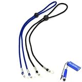 Bluecell Black and Blue Color Eyeglass Eyewear Glasses Neck Retainer Holder Safety Adjustable Strap Rope Cord for Sport (running hiking)