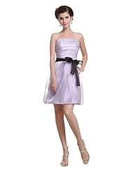 Spaghetti Strap Backless  Organza/Silk Evening Dress  With a Bow(s)