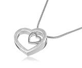 VINANI Anhaenger Herz in Herz mit Kette Silber 925 AHR