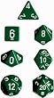 Chessex Dice: Polyhedral 7-Die Opaque Dice Set - Green with White