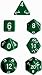 Polyhedral 7-Die Opaque Dice Set - Green with White