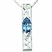 1.25 Carats Marquise Cut Genuine London Blue Topaz Sterling Silver Pendant Necklace
