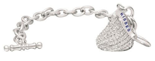 Hershey\'s Kiss Jewelry 14KT Medium 3D Shaped Bracelet with One Diamond Hershey\'s Kiss 1.15CT Charm