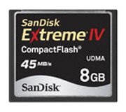 Sandisk 8GB Extreme IV Compact Flash CF Card - Retail Pack