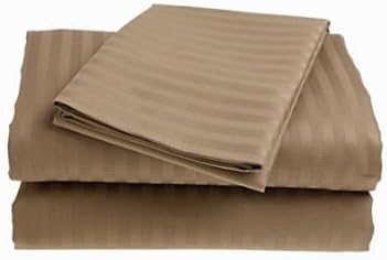 600 Thread Count Sateen Stripe Egyptian Cotton Pillow Case Standard Taupe Sold By Vanessaclassic