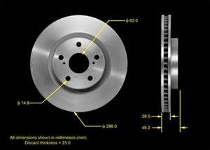 Front Disc Brake Rotor PRT5713 New