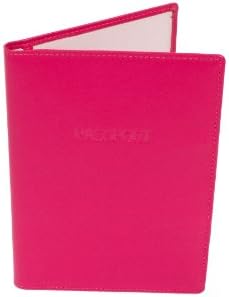 Leather Passport Cover- Hot Pink