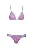 Guess Lilac Heart Belted Bikini w/Rhinestone G