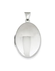 Sterling Silver 26mm Polished 2-Frame Oval Locket. Metal Wt- 2.56g