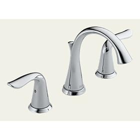 Delta 3538 Lahara Widespread Double-Handle Lavatory Faucet, Chrome by Delta Faucet