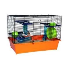 Trixie 64012 Hamsterk�fig, 62 � 46 � 36 cm, orange/blau/gr�n