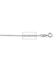 14 kt White Gold Diamond Cut Cable Chain Necklace 1.1mm 24 inches