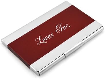 Personalized Red and Silver Quality Metal Business Card Holder - Free Engraving