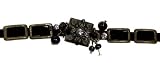 Black Fashion Beads and Crystal Leather Bracelet *****