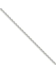 14k White Gold 7in 1.8mm Solid D/C Spiga Chain Bracelet. Metal Wt- 3.08g