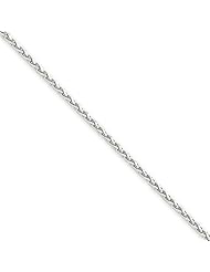 14k White Gold 14in 1.8mm Solid Diamond Cut Spiga Chain. Metal Wt- 5.82g