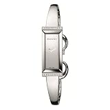 Gucci Women`s YA127505 G Frame Rectangle Steel Bangle Diamond Case Watch