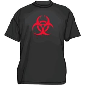 BIOHAZARD DISTRESSED Style Men's tee Shirt in 12 colors Small thru 6XL