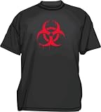 BIOHAZARD DISTRESSED Style Men's tee Shirt in 12 colors Small thru 6XL