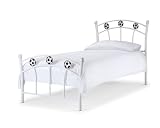 Soccer Childrens Bed Frame 3ft Single White Metal