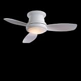 Minka-Aire Fans F519-WH 52' Concept II Contemporary Flush Mount White Ceiling Fan w/ Light & Remote