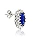 Sterling Silver Oval Created Sapphire/Tanzanite/Mystic Topaz Princess Diana/Kate Middleton Earrings