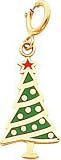 31x6mtQOjoL. SL160  14K Gold Green Enameled Christmas Tree Charm
