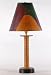 Vintage Wood Spool Table Lamp with Multicolor Parchment Shade