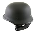 DOT German Style Flat Black Half Face Motorcycle Helmets - Size : Medium