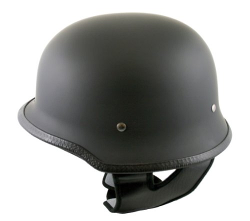 DOT German Style Flat Black Half Face Motorcycle Helmets - Size : XL
