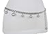 TFJ Women Fashion Silver Metal Chain Links Belt Hip High Waist Fancy Beads XS S M