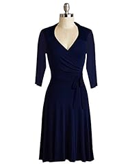 Sexy V-neck Empire   Waistline Cocktail Rayon/Spandex Belted Stretchy Wrap Shirred Skater Dress/Party Dress/Mini Dress 