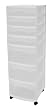 Sterilite 28348002 7-Drawer Cart White with See-Through Drawers and Black Casters 2-Pack
