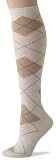 Hue Women's Argyle Knee Sock, Ivory