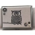 Awesome Glam Naturale Tan/linen Owl Card Case Id/credit Card Holder With Brass