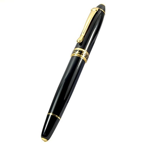 High Quality Vintage Black Calligraphy 1.7 mm Fountain Pen Chrome Ring