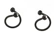 Lip Ring - Black Anodized with Clear Crystals - 16 Gauge - Sold as a Pair