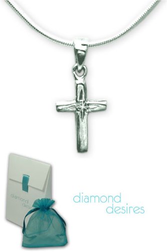 Diamond Desires Sterling Silver Cross Pendant & Chain