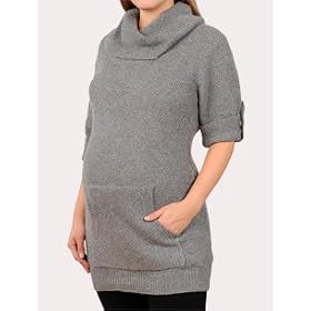 Motherhood Maternity: Elbow Sleeve Tab Cuff Maternity Tunic