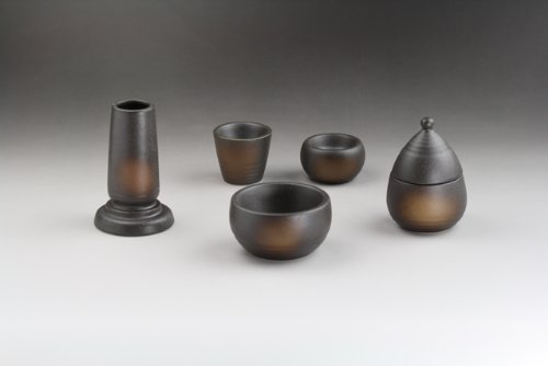 モダン仏具 備前吹き五具足基本セット