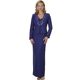 Eggplant Formal Evening Dress with Jacket - Mother of Bride & Groom Dress. Mothers Dress Gown. Womens Long Evening Gown by Sean Collection (7264)