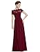 Ever Pretty Lace Short Sleeve Ruched Bust Long Evening Dress 08490