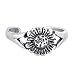Sterling Silver Toe Ring Antique Finish Flower Toerings