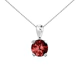9ct White Gold Created Ruby Pendant & 18 Chain