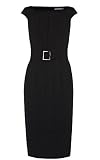 NoeMie Women Black Simple and Pinched Waist Dress