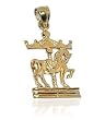 10 KT Gold Kids Play Place Carousel Pendant 10k Charm